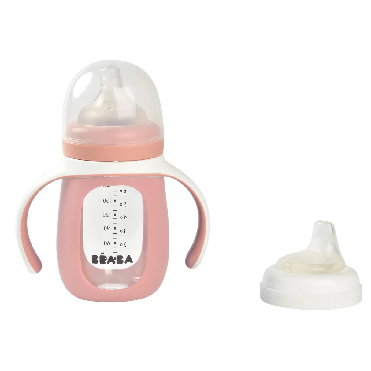 BÉABA Couverts, Vaisselle Et Bavoirs*Biberon Verre D'Apprentissage 210 Ml Old Pink