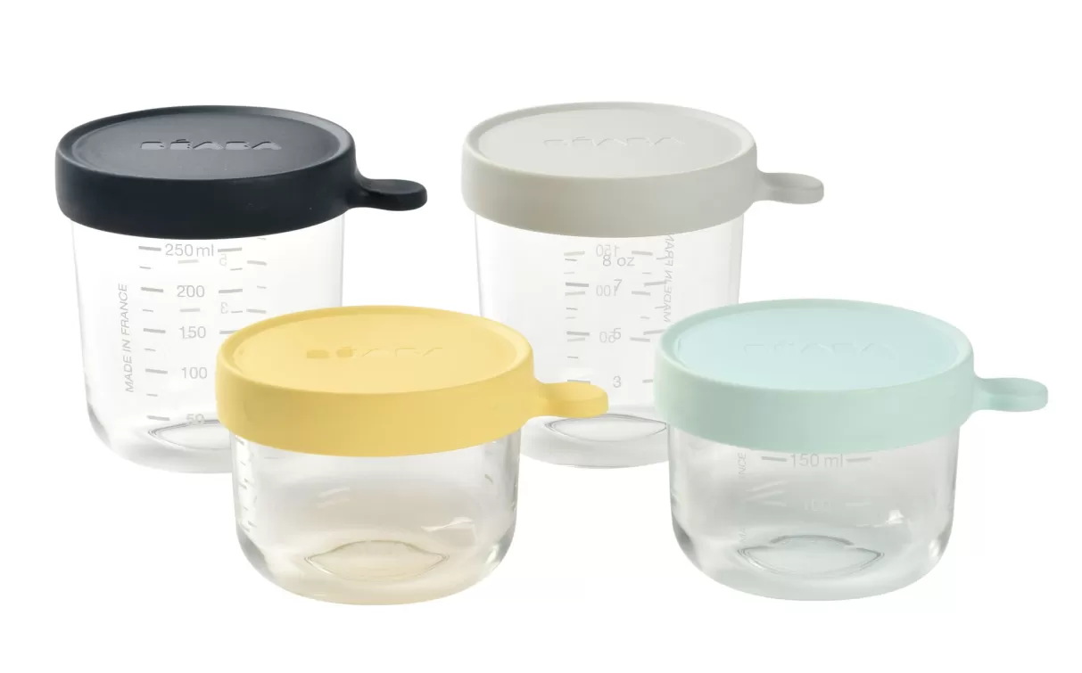 BÉABA Pots De Conservation*Lot De 4 Portions Verre - Pastel