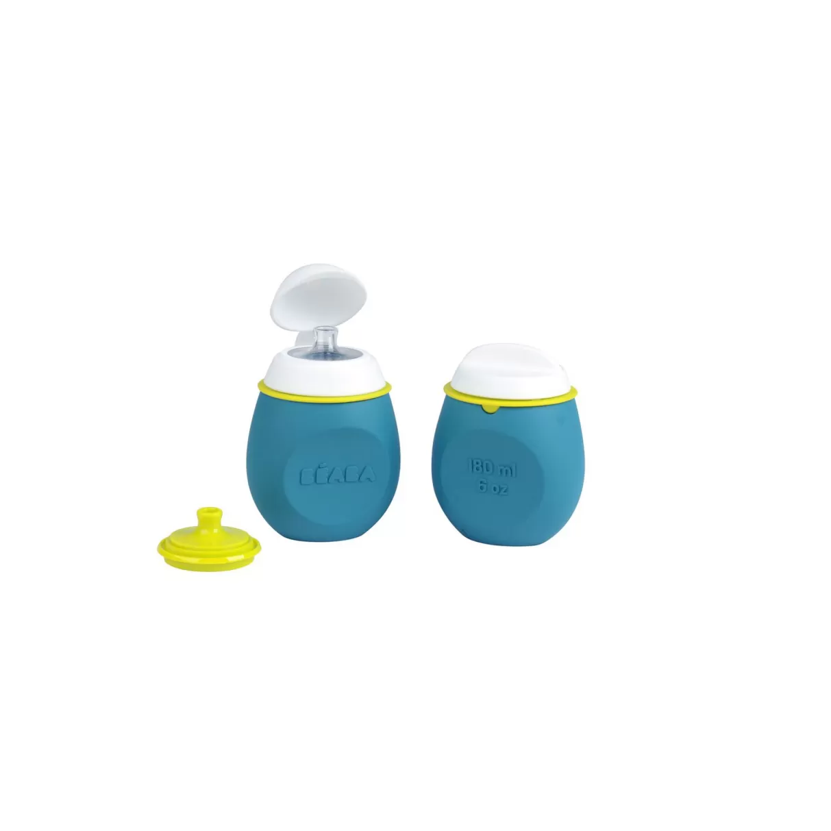 BÉABA Goûter Sain*Set Babysqueez' 2 En 1 & Squeez'Portion 180Ml Blue